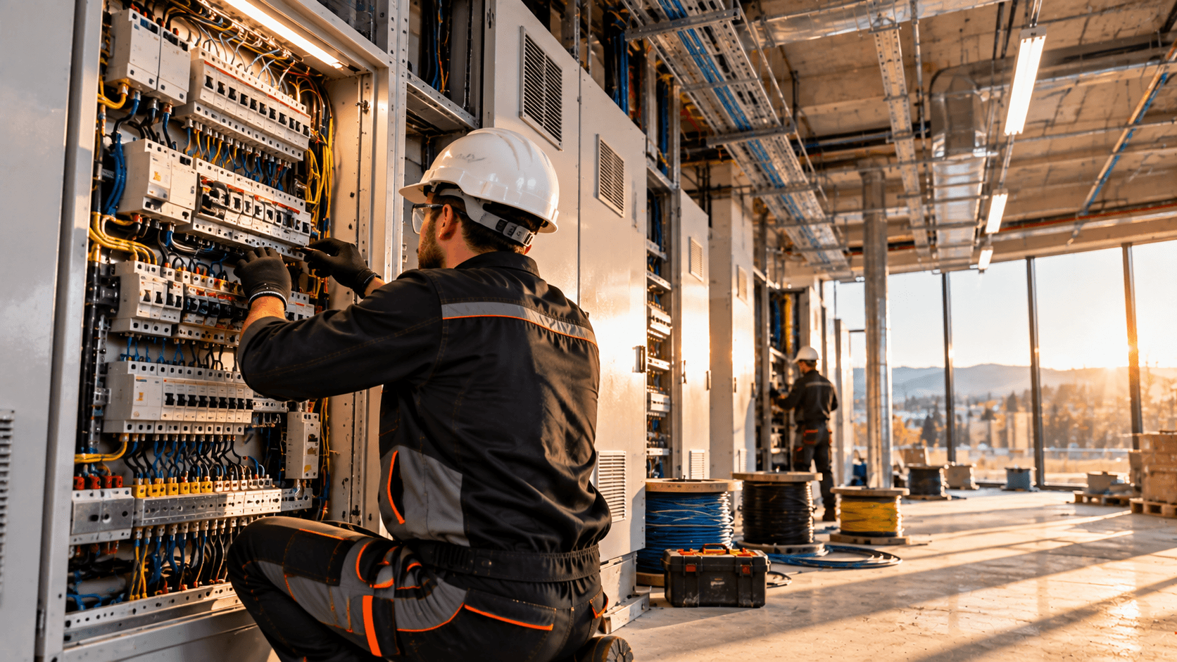 Immagine illustrativa: tecnico al lavoro su un quadro elettrico